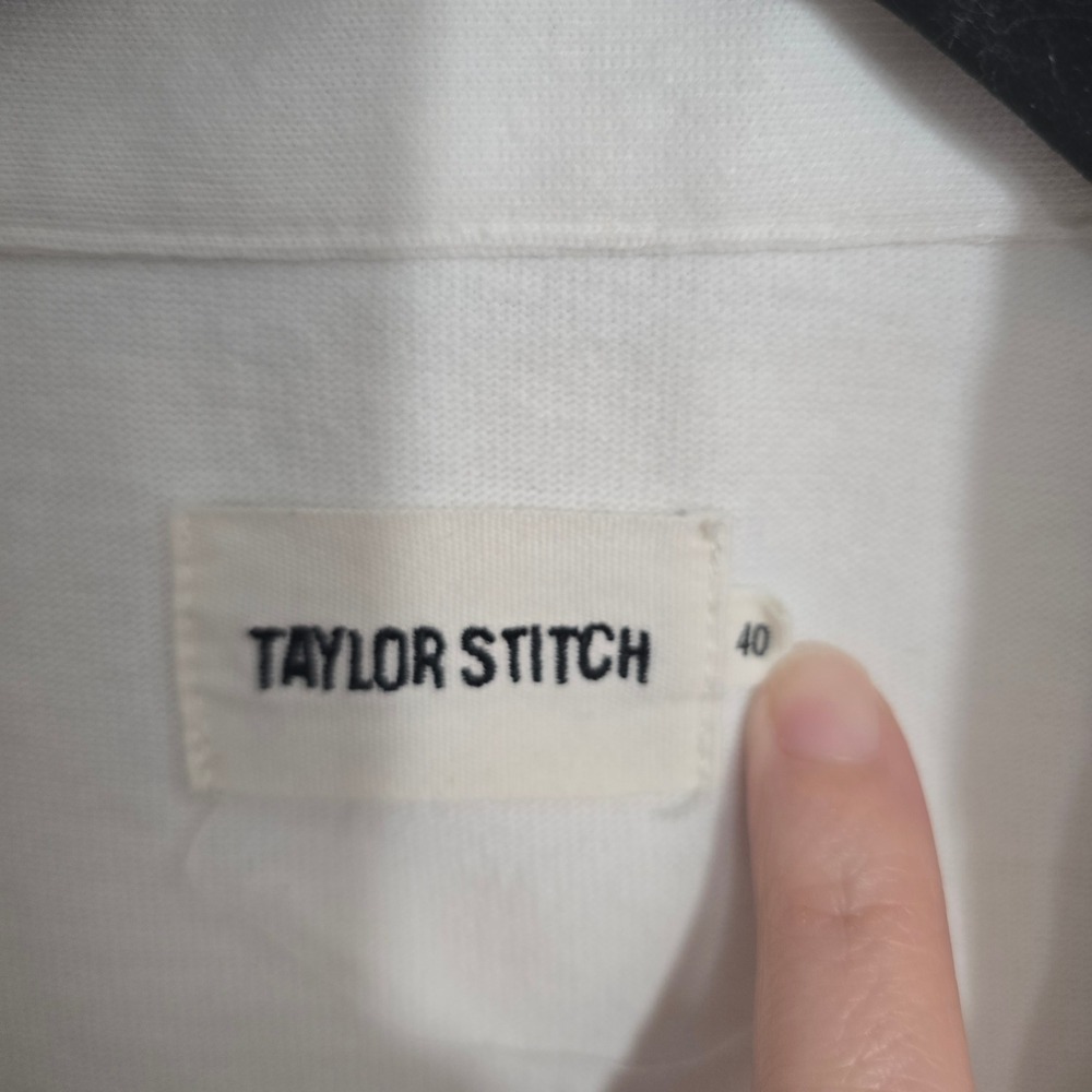 Taylor Stitch Mens White Recycled Cotton Blend Short Sleeve Polo Shirt Size 40 M - Picture 3 of 8